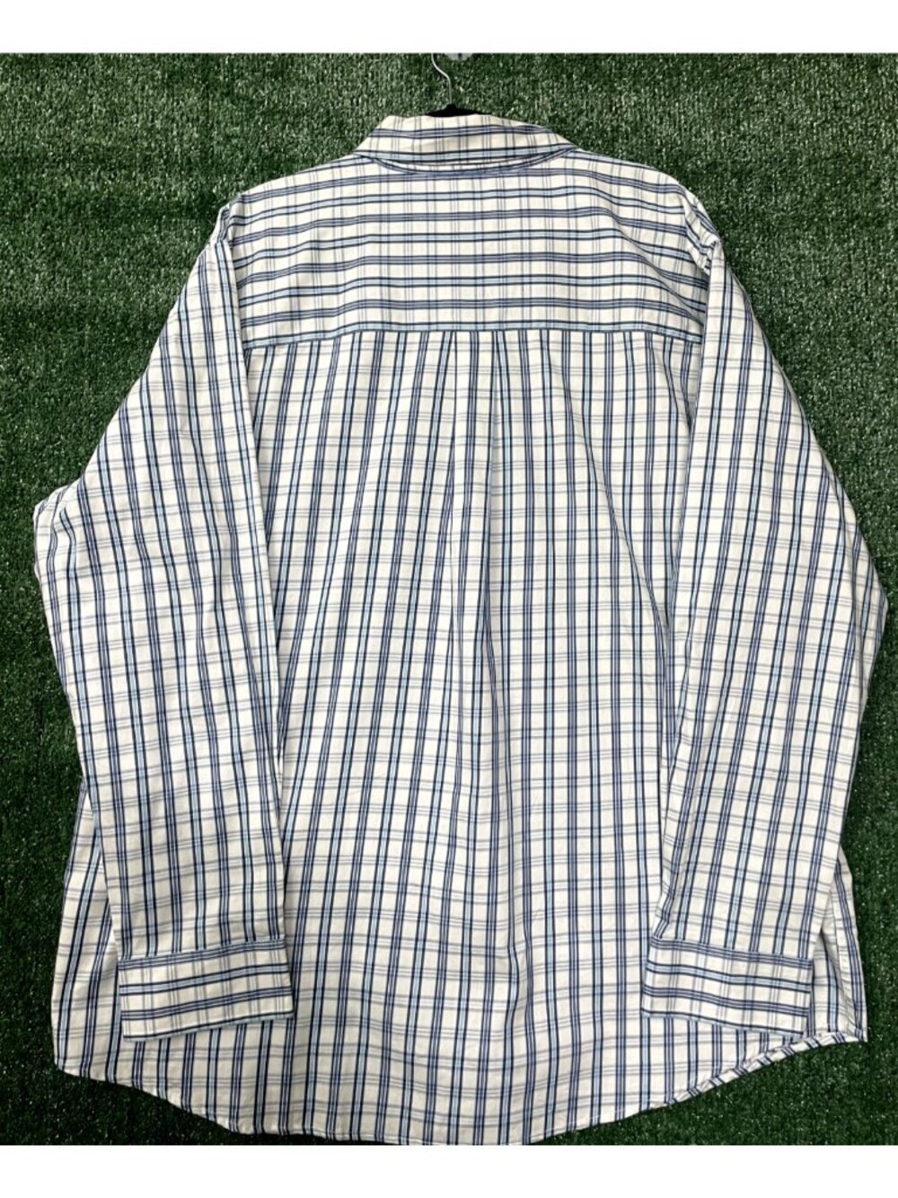 Chaps Shirt Mens 2XL Long Sleeve Button up Small Check Blue White Checkered - Picture 7 of 7